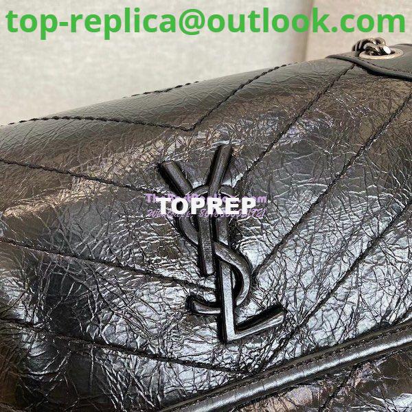 Replica YSL Saint Laurent Niki Baby In Crinkled Vintage Leather 533037 Black 4 Replica YSL Saint Laurent Niki Baby In Crinkled Vintage Leather 533037 Black 4