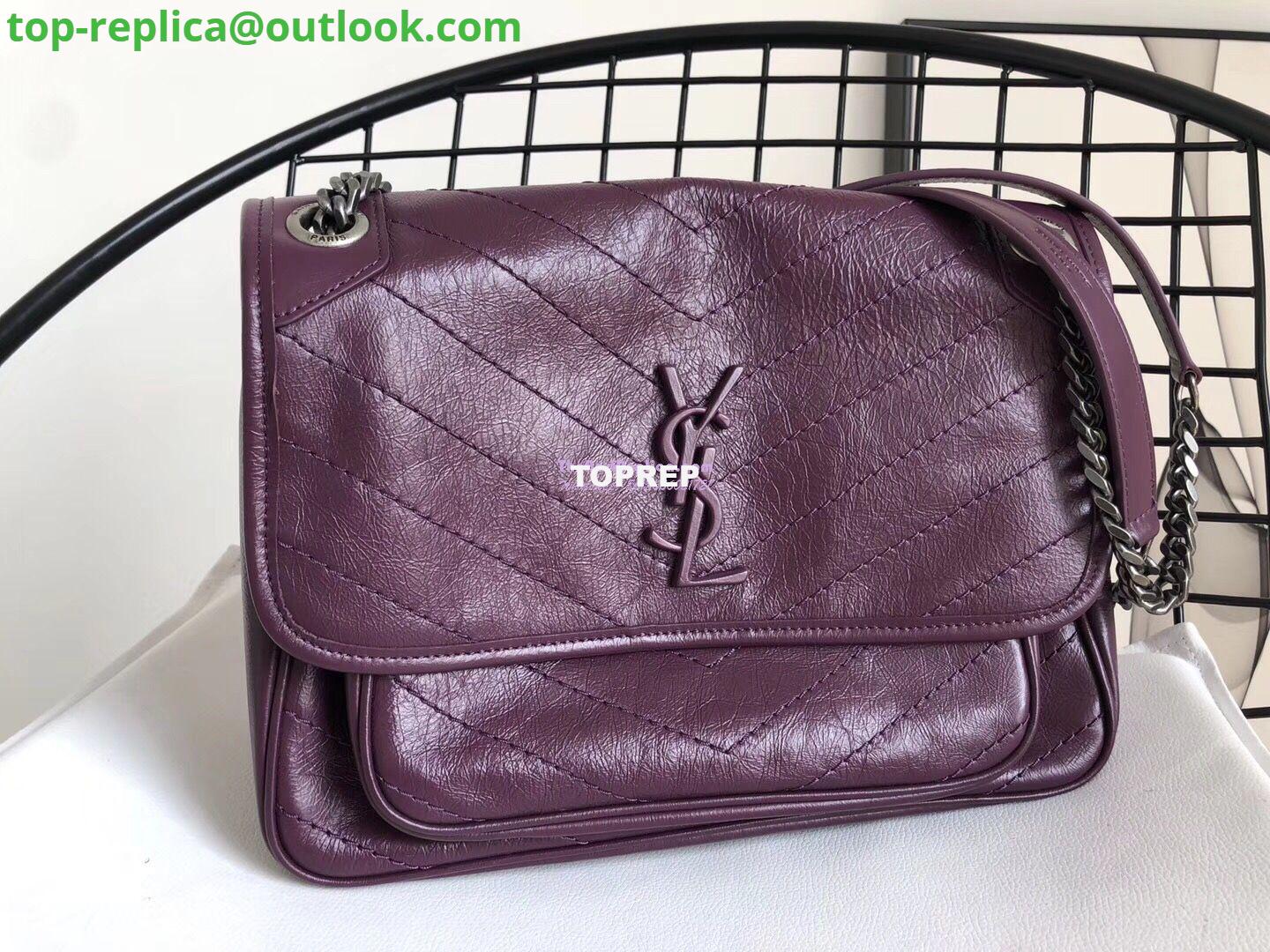 Replica YSL Saint Laurent Niki Chain Bag In Vintage Crinkled And Quilted Leather 498894 Prunia 2 Replica YSL Saint Laurent Niki Chain Bag In Vintage Crinkled And Quilted Leather 498894 Prunia 2