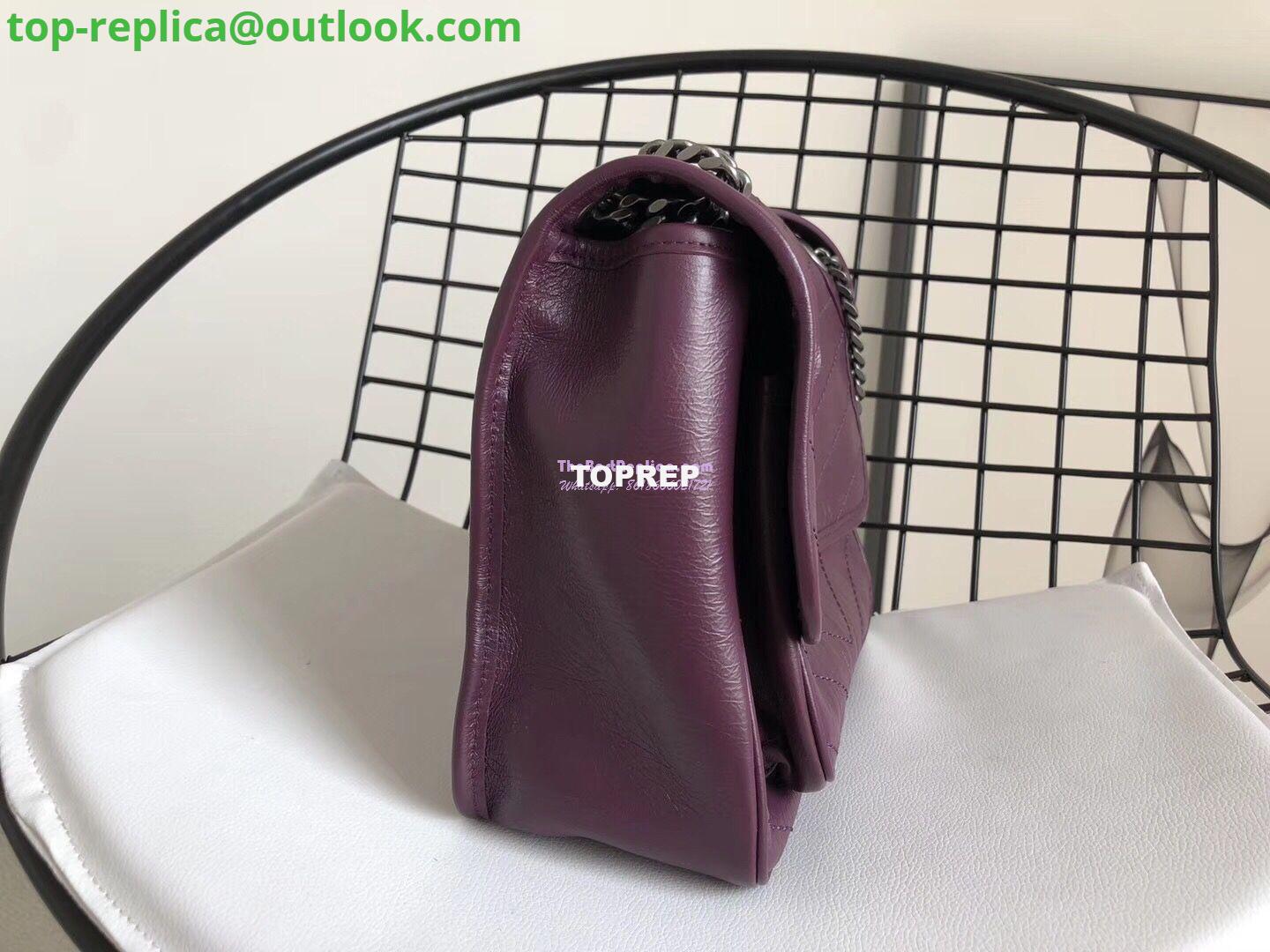 Replica YSL Saint Laurent Niki Chain Bag In Vintage Crinkled And Quilted Leather 498894 Prunia 3 Replica YSL Saint Laurent Niki Chain Bag In Vintage Crinkled And Quilted Leather 498894 Prunia 3