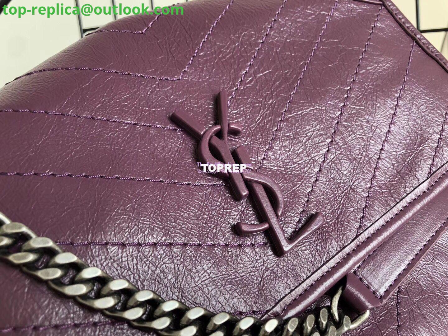 Replica YSL Saint Laurent Niki Chain Bag In Vintage Crinkled And Quilted Leather 498894 Prunia 5 Replica YSL Saint Laurent Niki Chain Bag In Vintage Crinkled And Quilted Leather 498894 Prunia 5
