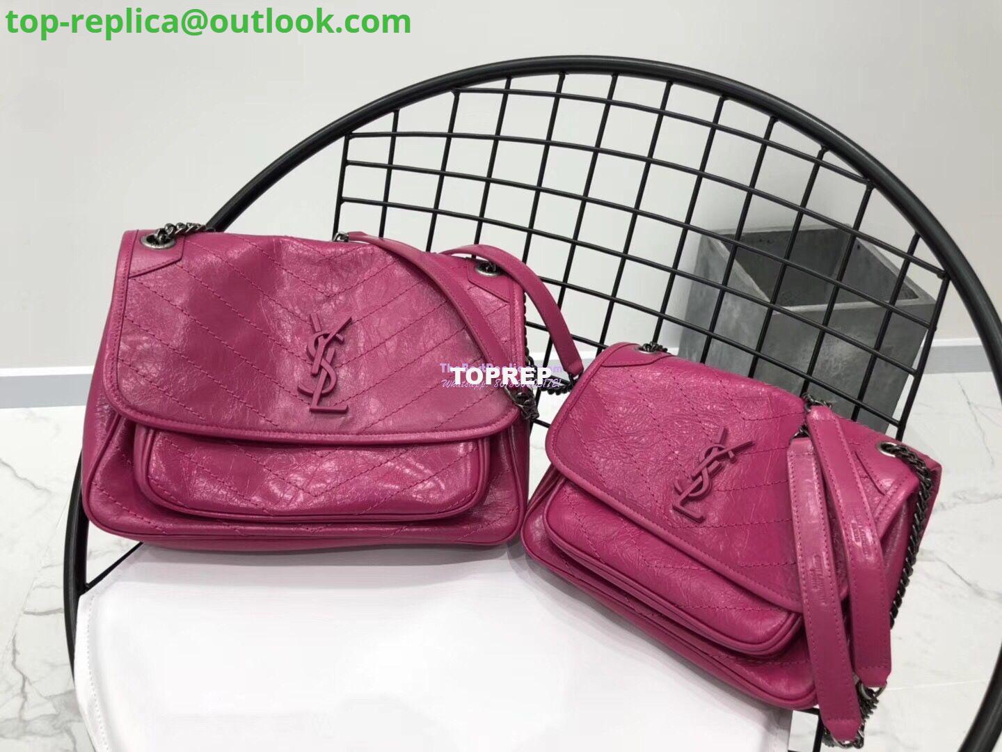 Replica YSL Saint Laurent Niki Chain Bag In Vintage Crinkled And Quilted Leather 498894 Rosy Pink Replica YSL Saint Laurent Niki Chain Bag In Vintage Crinkled And Quilted Leather 498894 Rosy Pink