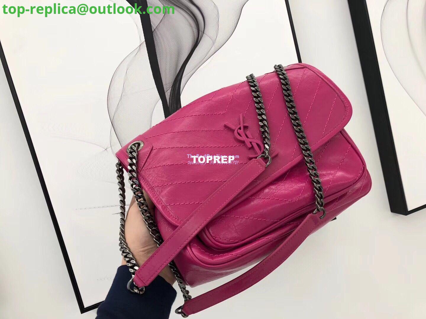 Replica YSL Saint Laurent Niki Chain Bag In Vintage Crinkled And Quilted Leather 498894 Rosy Pink 2 Replica YSL Saint Laurent Niki Chain Bag In Vintage Crinkled And Quilted Leather 498894 Rosy Pink 2