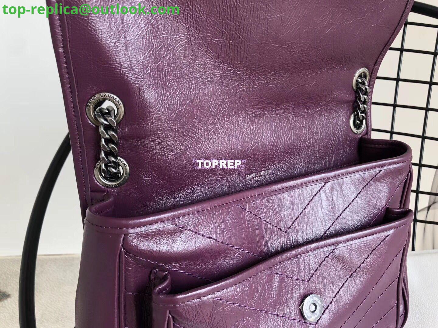 Replica YSL Saint Laurent Niki Chain Bag In Vintage Crinkled And Quilted Leather 498894 Prunia 7 Replica YSL Saint Laurent Niki Chain Bag In Vintage Crinkled And Quilted Leather 498894 Prunia 7