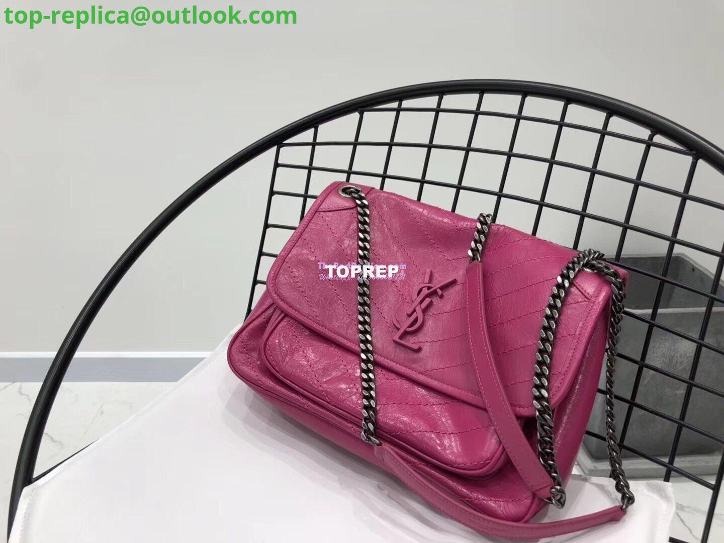 Replica YSL Saint Laurent Niki Chain Bag In Vintage Crinkled And Quilted Leather 498894 Rosy Pink 3 Replica YSL Saint Laurent Niki Chain Bag In Vintage Crinkled And Quilted Leather 498894 Rosy Pink 3