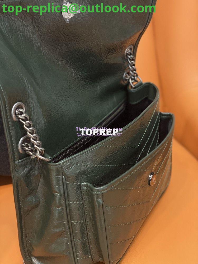 Replica YSL Saint Laurent Niki Chain Bag In Vintage Crinkled And Quilted Leather 498894 Dark Green 7 Replica YSL Saint Laurent Niki Chain Bag In Vintage Crinkled And Quilted Leather 498894 Dark Green 7