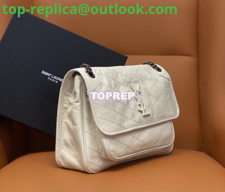 Replica YSL Saint Laurent Niki Chain Bag In Vintage Crinkled And Quilted Leather 498894 Blanc 2 Replica YSL Saint Laurent Niki Chain Bag In Vintage Crinkled And Quilted Leather 498894 Blanc 2