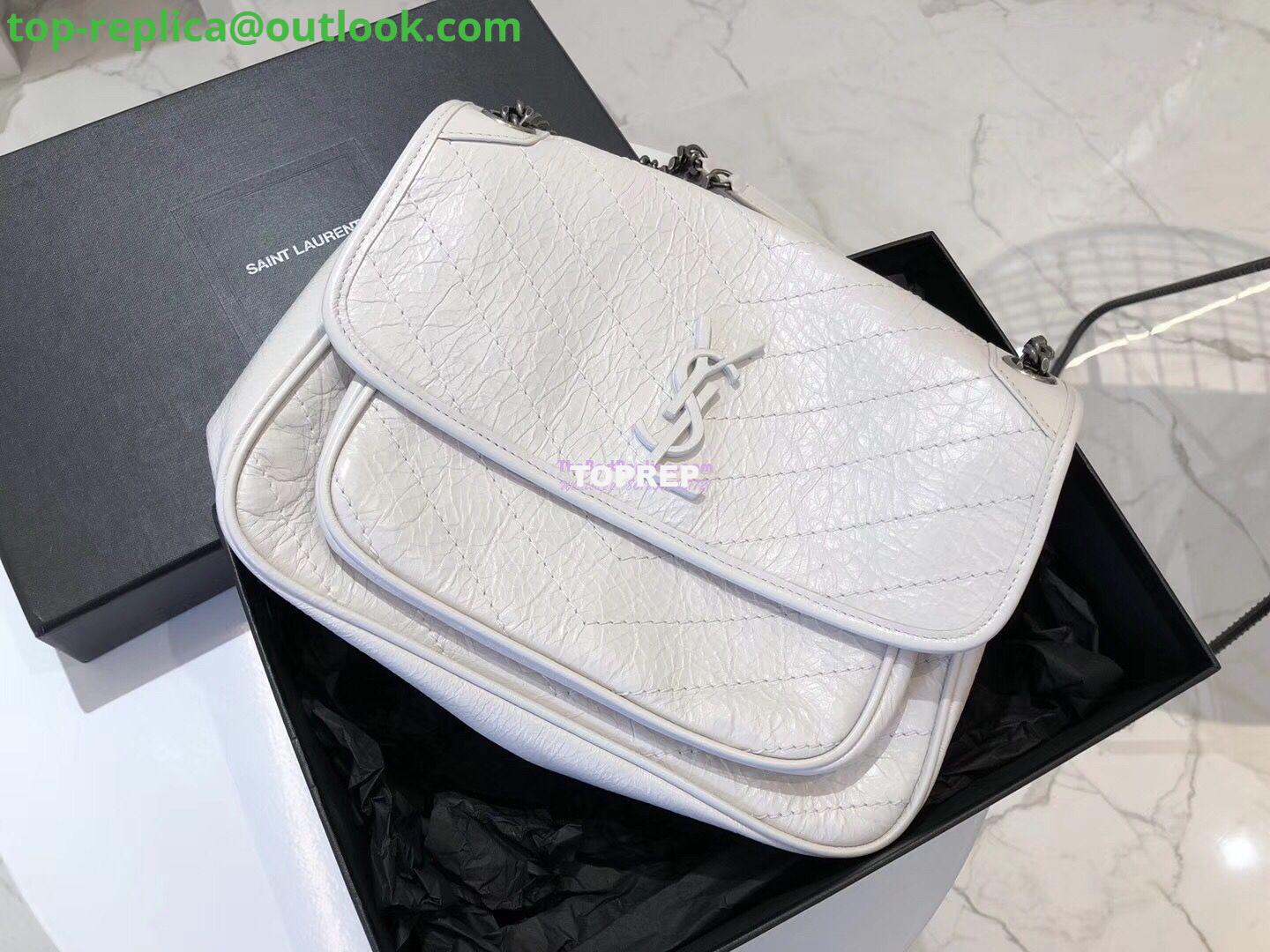 Replica YSL Saint Laurent Niki Chain Bag In Vintage Crinkled And Quilted Leather 498894 Pearl White 3 Replica YSL Saint Laurent Niki Chain Bag In Vintage Crinkled And Quilted Leather 498894 Pearl White 3