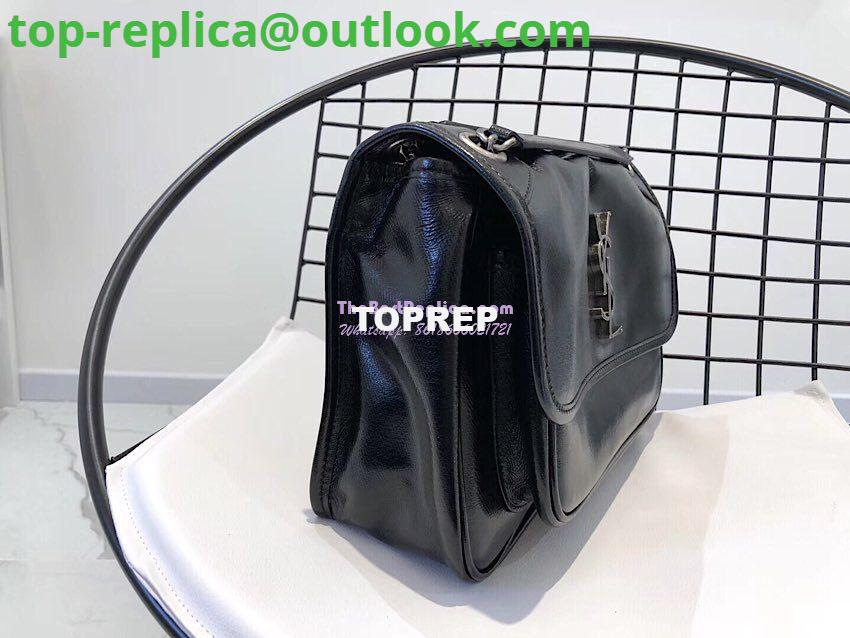 Replica Yves Saint Laurent YSL Niki Medium in Metallic Leather Black 3 Replica Yves Saint Laurent YSL Niki Medium in Metallic Leather Black 3