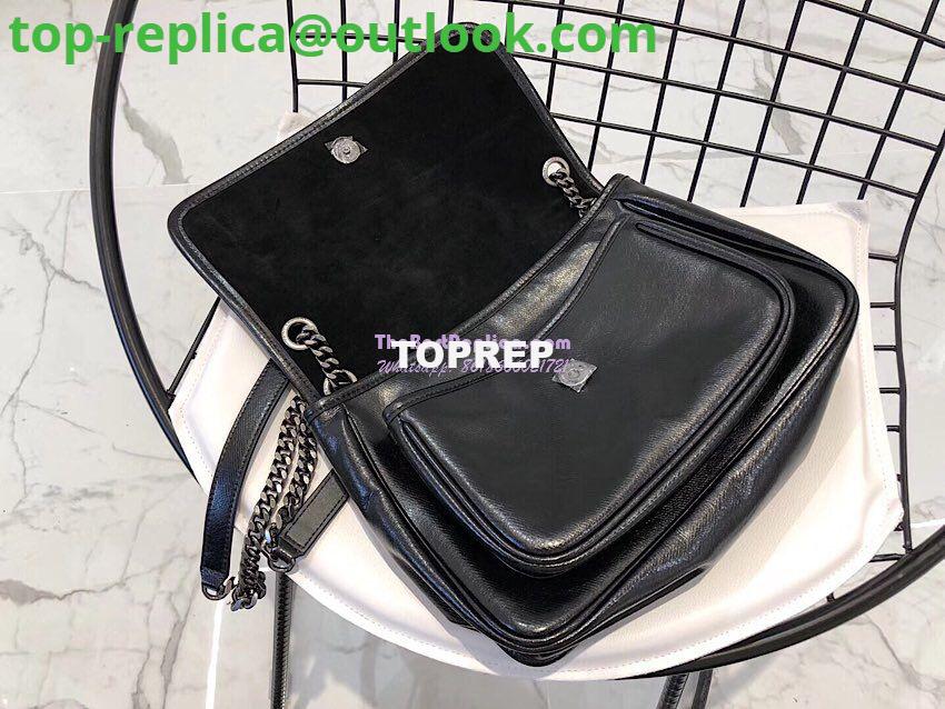 Replica Yves Saint Laurent YSL Niki Medium in Metallic Leather Black 7 Replica Yves Saint Laurent YSL Niki Medium in Metallic Leather Black 7