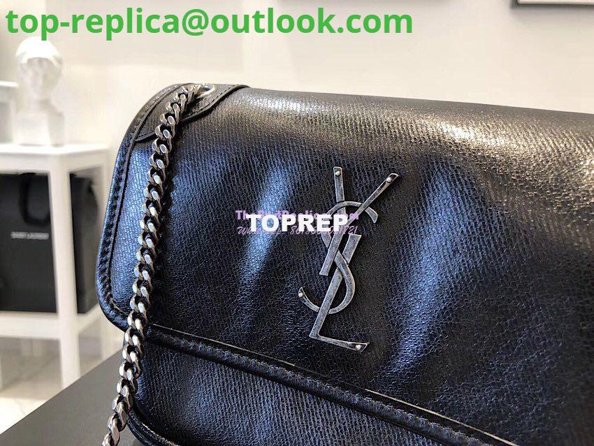 Replica Yves Saint Laurent YSL Niki Baby in Metallic Leather Black 5 Replica Yves Saint Laurent YSL Niki Baby in Metallic Leather Black 5