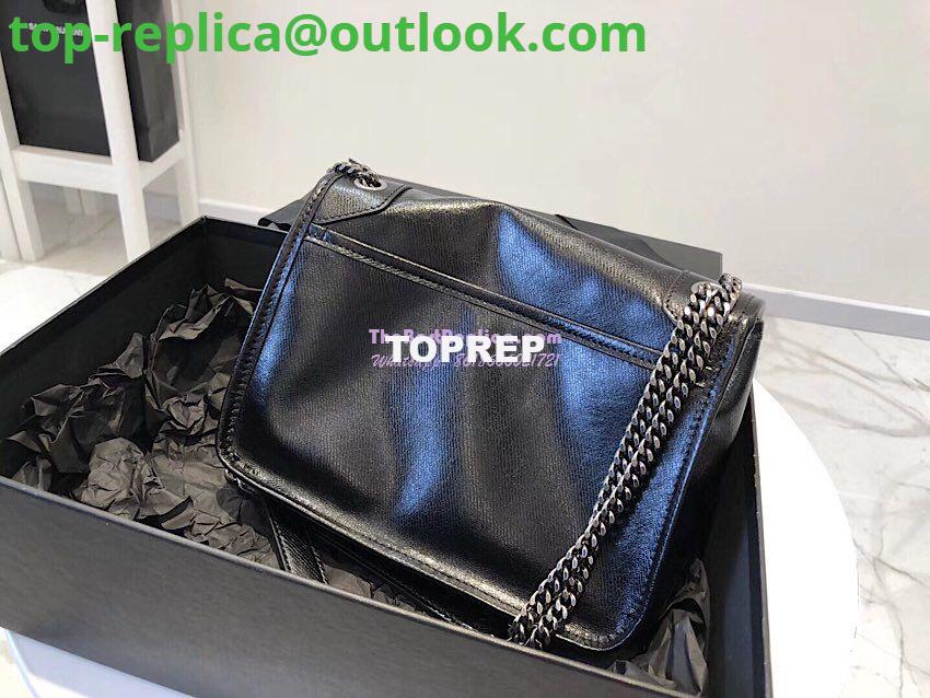 Replica Yves Saint Laurent YSL Niki Baby in Metallic Leather Black 10 Replica Yves Saint Laurent YSL Niki Baby in Metallic Leather Black 10
