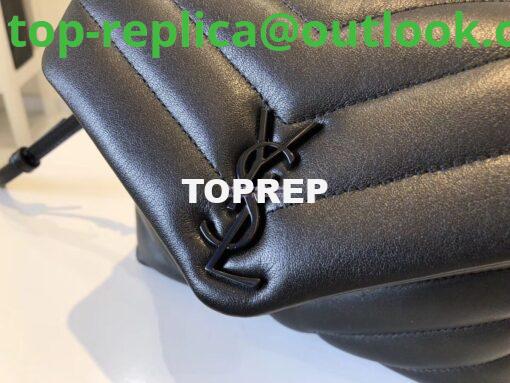 Replica Yves Saint Laurent YSL Loulou Toy Bag In Matelassé "Y" Leather Black Black Hardware 467072 5