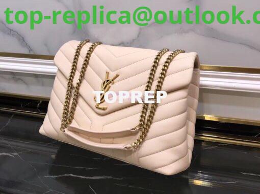 Replica YSL Saint Laurent Medium Loulou Bag In Powder "Y" Matelassé Leather 459749 Gold Hardware 3