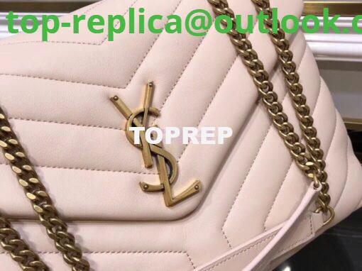 Replica YSL Saint Laurent Medium Loulou Bag In Powder "Y" Matelassé Leather 459749 Gold Hardware 4