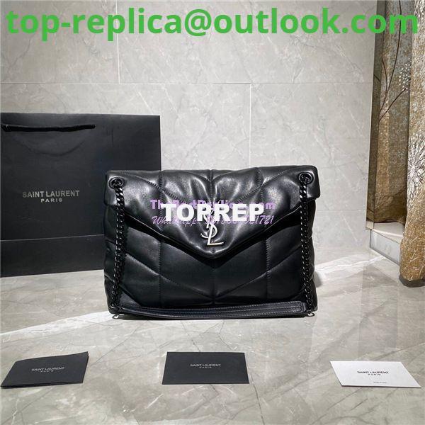 Replica Yves Saint Laurent YSL Loulou Puffer Medium Bag In Quilted Lambskin 5774751 All Black Replica Yves Saint Laurent YSL Loulou Puffer Medium Bag In Quilted Lambskin 5774751 All Black