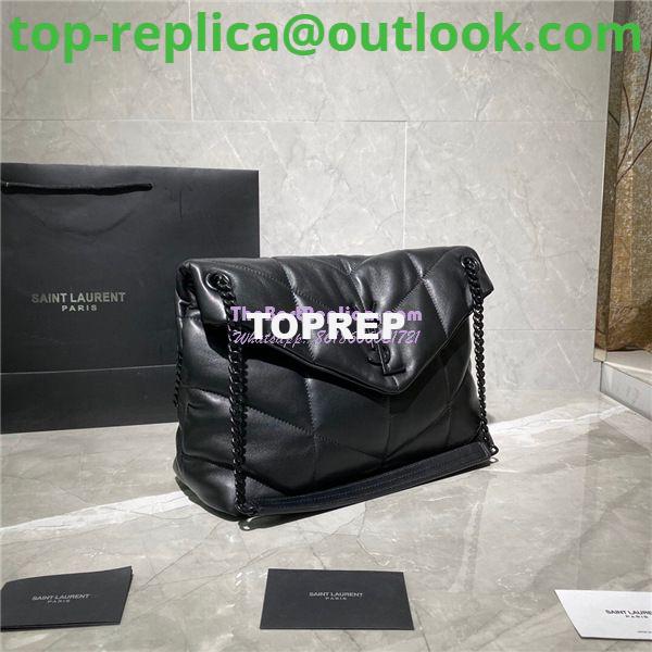 Replica Yves Saint Laurent YSL Loulou Puffer Medium Bag In Quilted Lambskin 5774751 All Black 2 Replica Yves Saint Laurent YSL Loulou Puffer Medium Bag In Quilted Lambskin 5774751 All Black 2