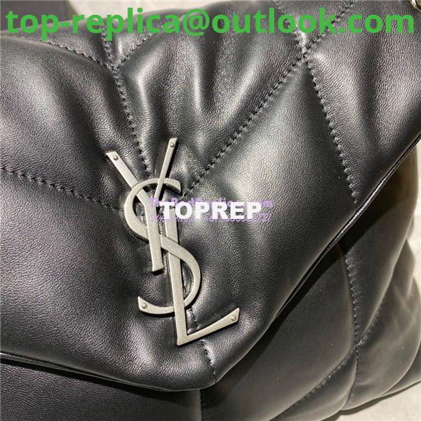 Replica Yves Saint Laurent YSL Loulou Puffer Medium Bag In Quilted Lambskin 5774751 Black Silver 3 Replica Yves Saint Laurent YSL Loulou Puffer Medium Bag In Quilted Lambskin 5774751 Black Silver 3