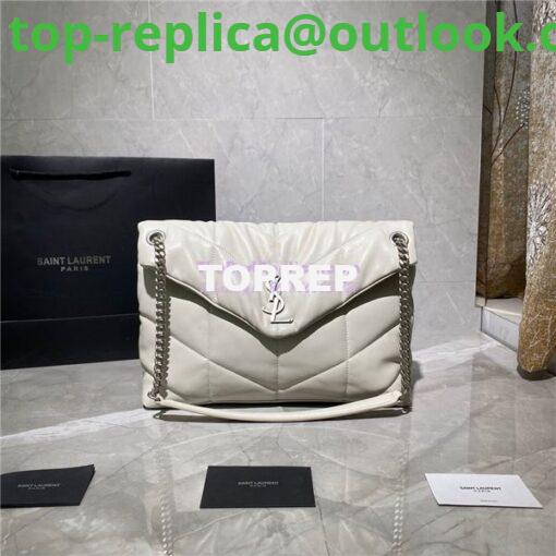 Replica Yves Saint Laurent YSL Loulou Puffer Medium Bag In Quilted Lambskin 5774751 White