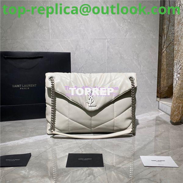 Replica Yves Saint Laurent YSL Loulou Puffer Medium Bag In Quilted Lambskin 5774751 White Replica Yves Saint Laurent YSL Loulou Puffer Medium Bag In Quilted Lambskin 5774751 White