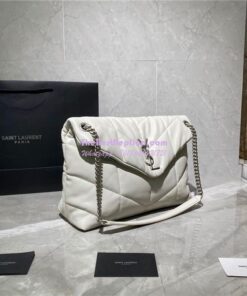 Replica Yves Saint Laurent YSL Loulou Puffer Medium Bag In Quilted Lambskin 5774751 White 2