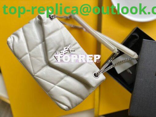 Replica Yves Saint Laurent YSL Loulou Puffer Small Bag In Quilted Lambskin 577476 White