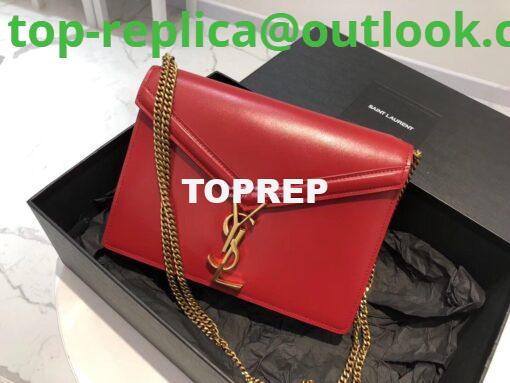 Replica YSL Saint Laurent Cassandra Monogram Clasp Bag In Smooth Leather Red