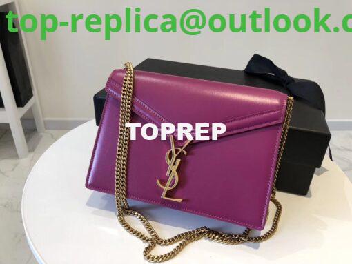 Replica YSL Saint Laurent Cassandra Monogram Clasp Bag In Smooth Leather Purple