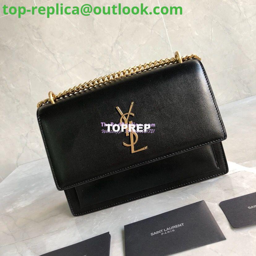 Replica YSL Saint Laurent Sunset Medium In Smooth Leather 442906 Black Gold Hardware 3 Replica YSL Saint Laurent Sunset Medium In Smooth Leather 442906 Black Gold Hardware 3
