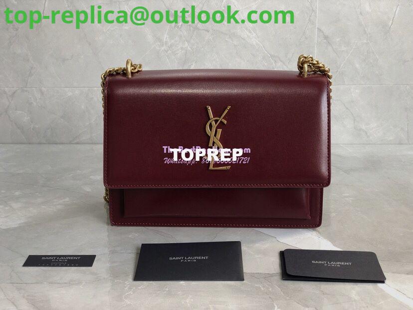 Replica YSL Saint Laurent Sunset Medium In Smooth Leather 442906 Dark Legion Red Gold Hardware 2 Replica YSL Saint Laurent Sunset Medium In Smooth Leather 442906 Dark Legion Red Gold Hardware 2