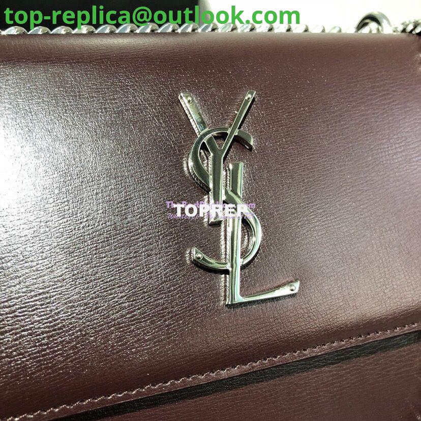 Replica YSL Saint Laurent Sunset Medium In Smooth Leather 442906 Dark Red Silver Hardware 3 Replica YSL Saint Laurent Sunset Medium In Smooth Leather 442906 Dark Red Silver Hardware 3