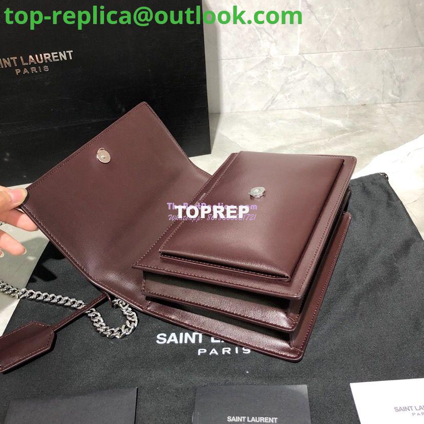 Replica YSL Saint Laurent Sunset Medium In Smooth Leather 442906 Dark Red Silver Hardware 6 Replica YSL Saint Laurent Sunset Medium In Smooth Leather 442906 Dark Red Silver Hardware 6