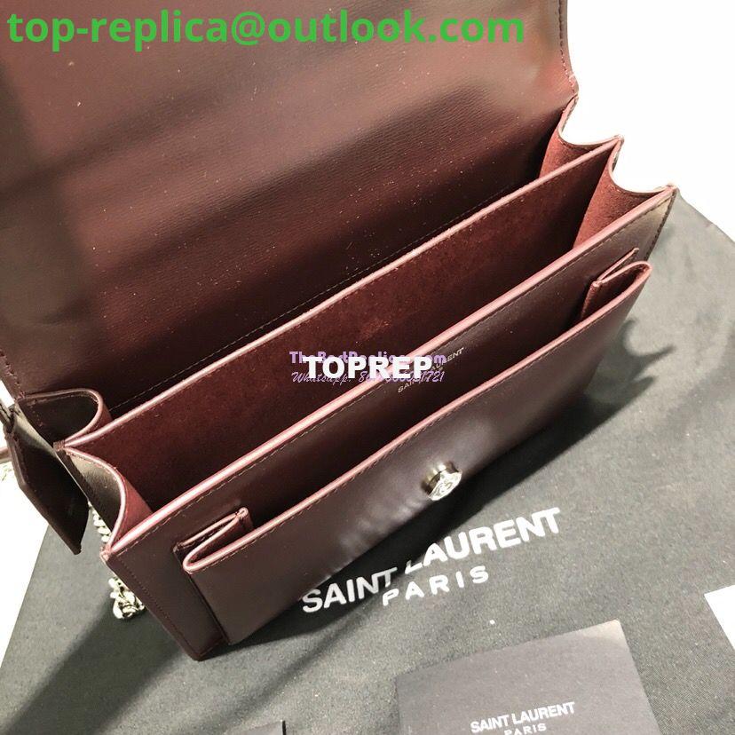 Replica YSL Saint Laurent Sunset Medium In Smooth Leather 442906 Dark Red Silver Hardware 8 Replica YSL Saint Laurent Sunset Medium In Smooth Leather 442906 Dark Red Silver Hardware 8