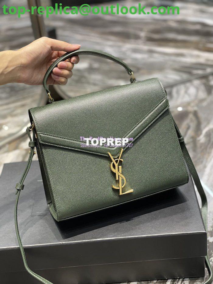 Replica YSL Saint Laurent Cassandra Top Handle Medium Bag In Grain De Poudre Leather Green Replica YSL Saint Laurent Cassandra Top Handle Medium Bag In Grain De Poudre Leather Green