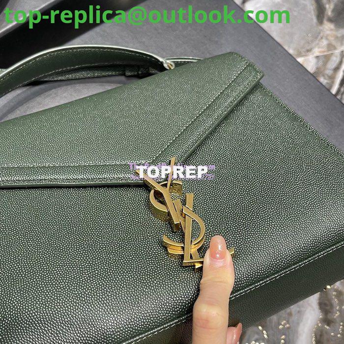 Replica YSL Saint Laurent Cassandra Top Handle Medium Bag In Grain De Poudre Leather Green 6 Replica YSL Saint Laurent Cassandra Top Handle Medium Bag In Grain De Poudre Leather Green 6
