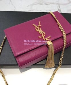 Replica YSL Saint Laurent Kate Bag With Tassel In Grain De Poudre Leather 354119 Light Grape 2