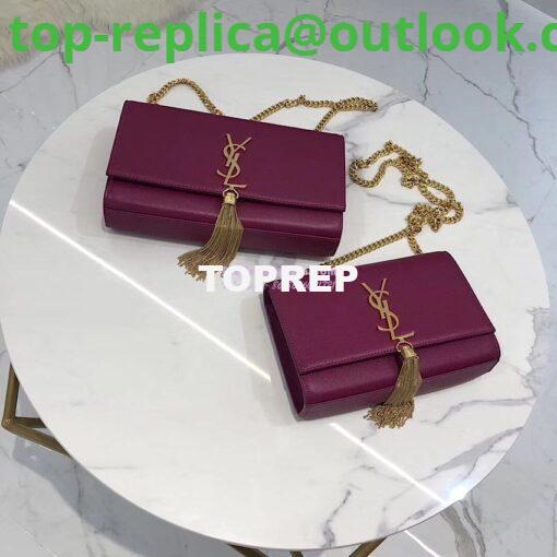 Replica YSL Saint Laurent Kate Bag With Tassel In Grain De Poudre Leather 354119 Light Grape 7