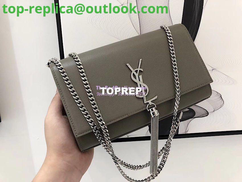 Replica YSL Saint Laurent Kate Bag With Tassel In Grain De Poudre Leather 354119 Grey Replica YSL Saint Laurent Kate Bag With Tassel In Grain De Poudre Leather 354119 Grey