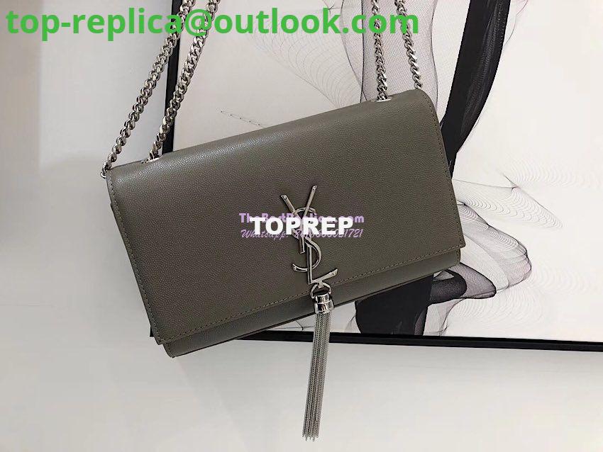 Replica YSL Saint Laurent Kate Bag With Tassel In Grain De Poudre Leather 354119 Grey 2 Replica YSL Saint Laurent Kate Bag With Tassel In Grain De Poudre Leather 354119 Grey 2