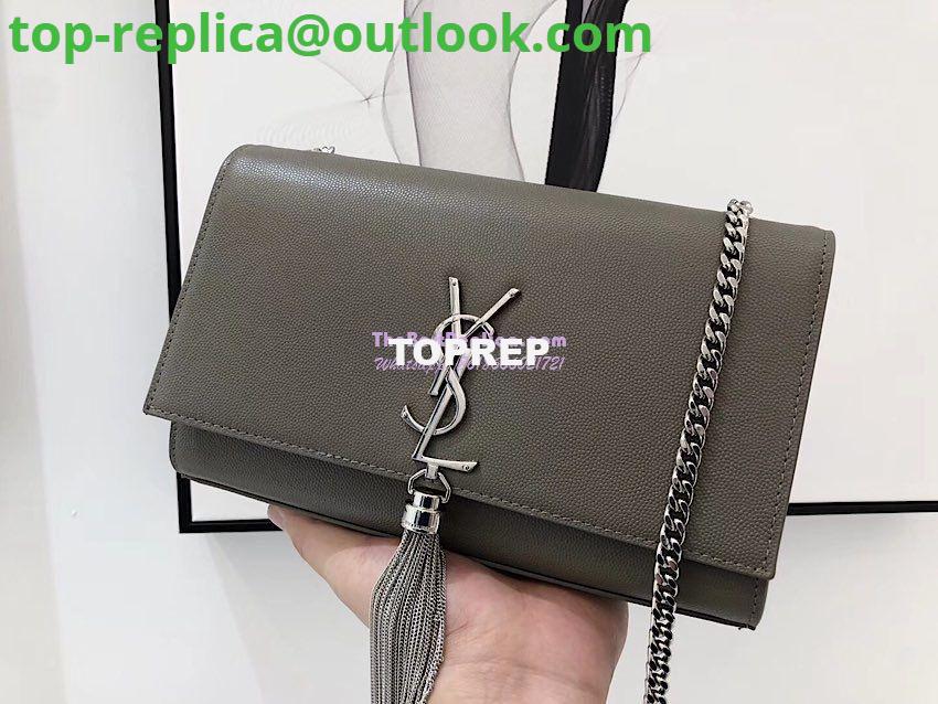 Replica YSL Saint Laurent Kate Bag With Tassel In Grain De Poudre Leather 354119 Grey 3 Replica YSL Saint Laurent Kate Bag With Tassel In Grain De Poudre Leather 354119 Grey 3