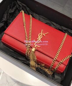 Replica YSL Saint Laurent Kate Bag With Tassel In Grain De Poudre Leather 354119 Red