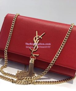 Replica YSL Saint Laurent Kate Bag With Tassel In Grain De Poudre Leather 354119 Red 2