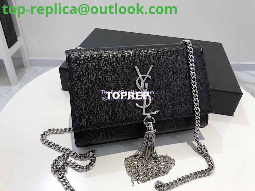 Replica YSL Saint Laurent Kate Bag With Tassel In Grain De Poudre Leather 354119 Black Silver Hardware 8 Replica YSL Saint Laurent Kate Bag With Tassel In Grain De Poudre Leather 354119 Black Silver Hardware 8