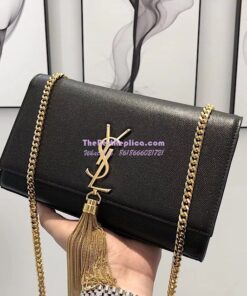 Replica YSL Saint Laurent Kate Bag With Tassel In Grain De Poudre Leather 354119 Black 2