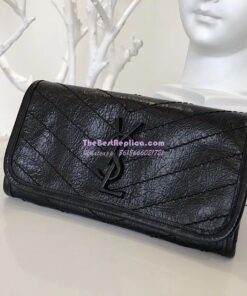 Replica YSL Saint Laurent Niki Large Wallet In Crinkled Vintage Leather 2