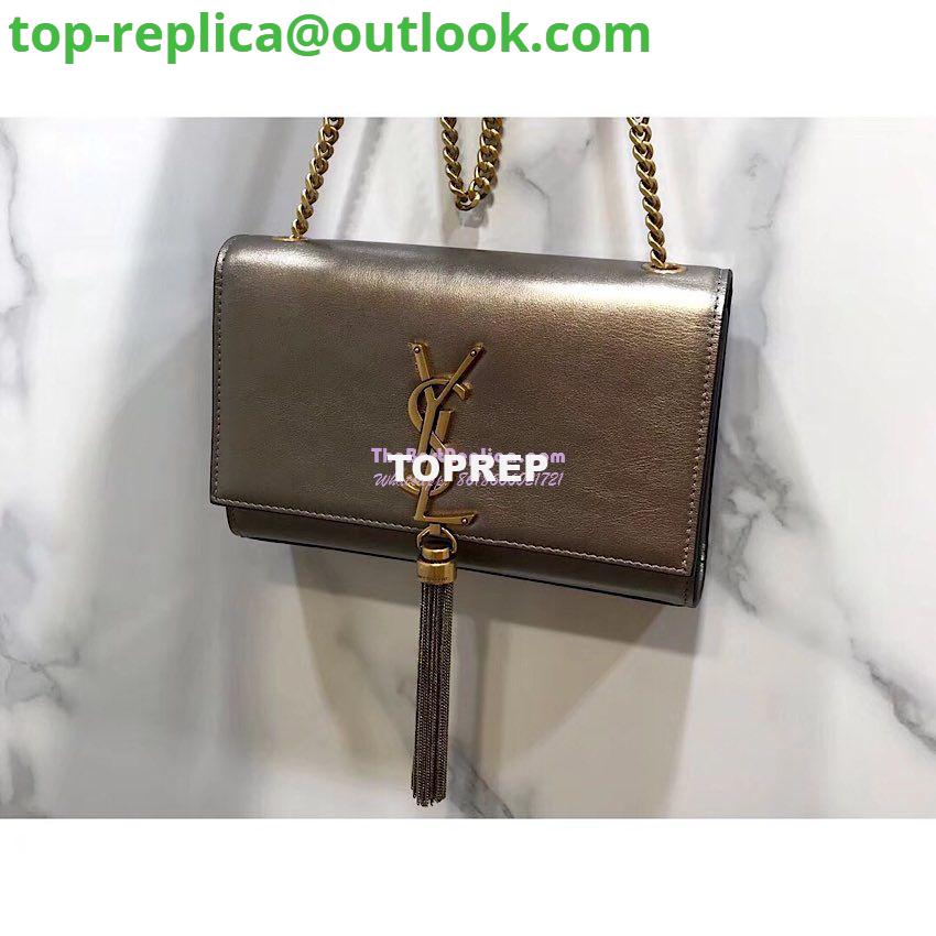 Replica YSL Saint Laurent Kate Chain Wallet With Tassel In Laminated Leather 452159 Brown Metallic 9 Replica YSL Saint Laurent Kate Chain Wallet With Tassel In Laminated Leather 452159 Brown Metallic 9