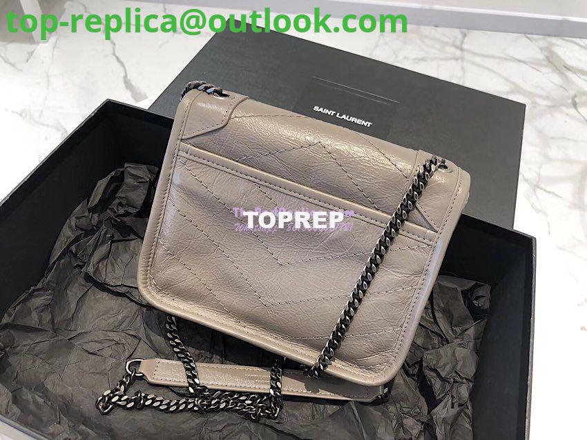 Replica YSL Saint Laurent Niki Chain Wallet In Crinkled Vintage Leather 583103 Fog 7 Replica YSL Saint Laurent Niki Chain Wallet In Crinkled Vintage Leather 583103 Fog 7