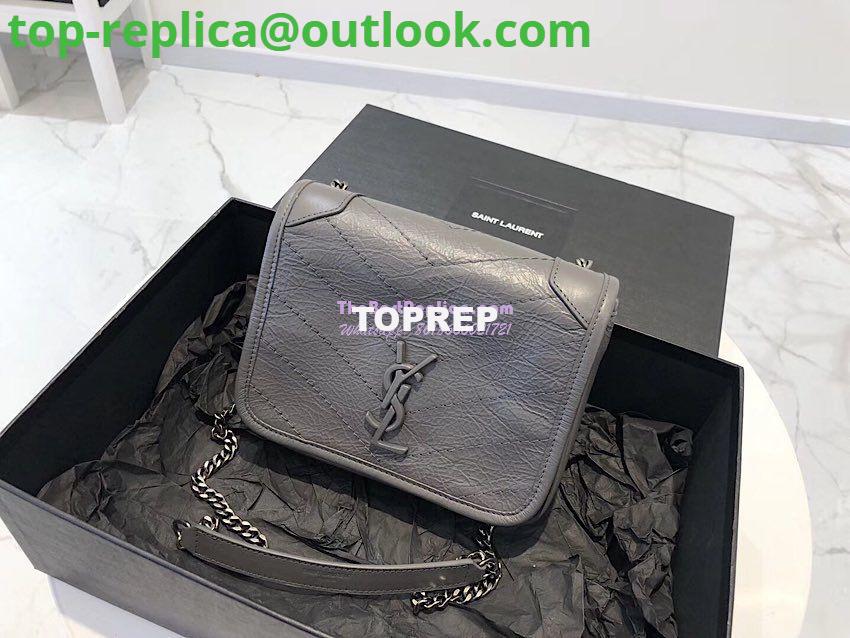 Replica YSL Saint Laurent Niki Chain Wallet In Crinkled Vintage Leather 583103 Storm 4 Replica YSL Saint Laurent Niki Chain Wallet In Crinkled Vintage Leather 583103 Storm 4