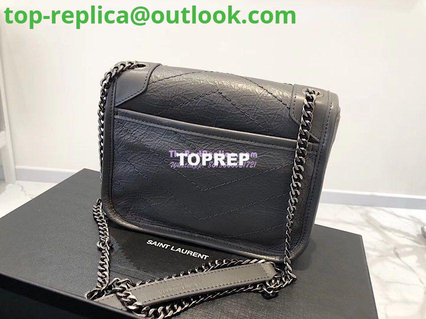 Replica YSL Saint Laurent Niki Chain Wallet In Crinkled Vintage Leather 583103 Storm 7 Replica YSL Saint Laurent Niki Chain Wallet In Crinkled Vintage Leather 583103 Storm 7
