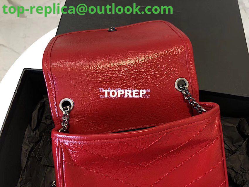 Replica YSL Saint Laurent Niki Chain Wallet In Crinkled Vintage Leather 583103 Red 7 Replica YSL Saint Laurent Niki Chain Wallet In Crinkled Vintage Leather 583103 Red 7