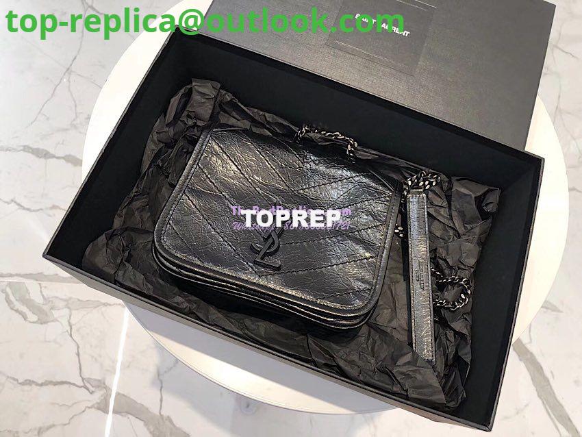 Replica YSL Saint Laurent Niki Chain Wallet In Crinkled Vintage Leather 583103 Black 3 Replica YSL Saint Laurent Niki Chain Wallet In Crinkled Vintage Leather 583103 Black 3